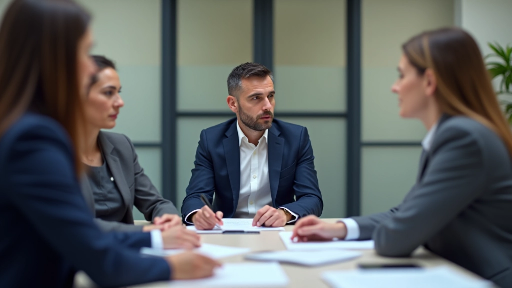 Profissionais em reunião de negociação