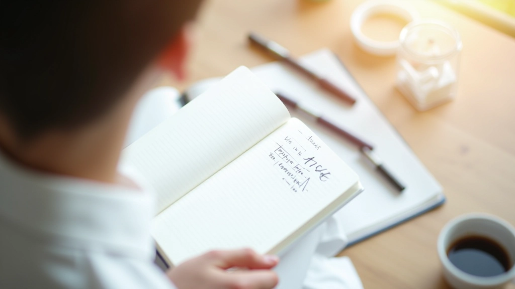 Caderno aberto com notas sobre técnicas de comunicação e caneta ao lado